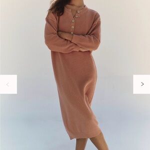 Free People Blush Knit Midi Dress
